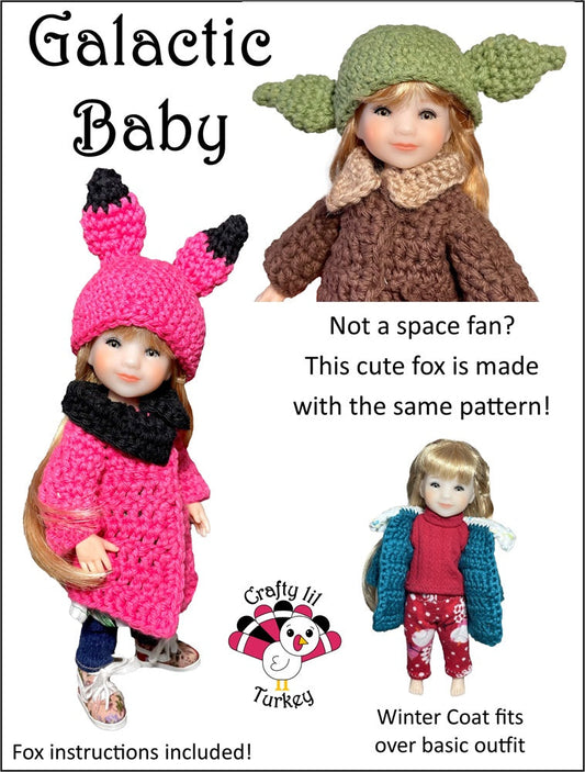 Galactic Baby 8" Doll Clothes Crochet Pattern for 8 inch BJD Dolls such as Ten Ping and Mini Sara