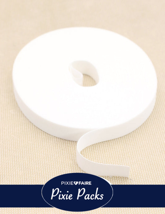Pixie Packs 3/4" Wide Super Thin Hook and Loop Tape-Color:White 25 Yard BULK ROLL