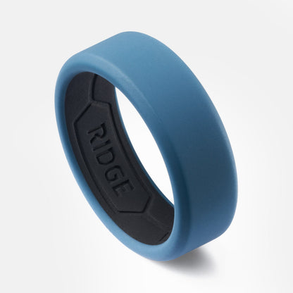Ridge 8mm Silicone Ring Set - Alpine Navy