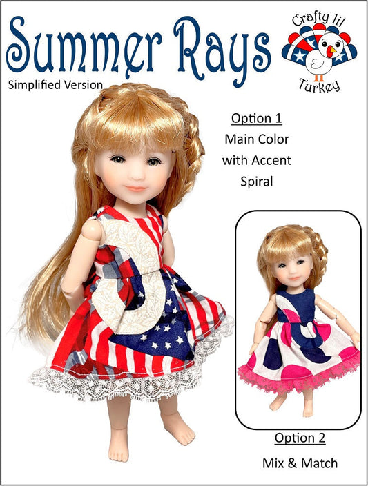 Summer Rays Dress Pattern For 8" BJD Dolls such as Ten Ping and Mini Sara