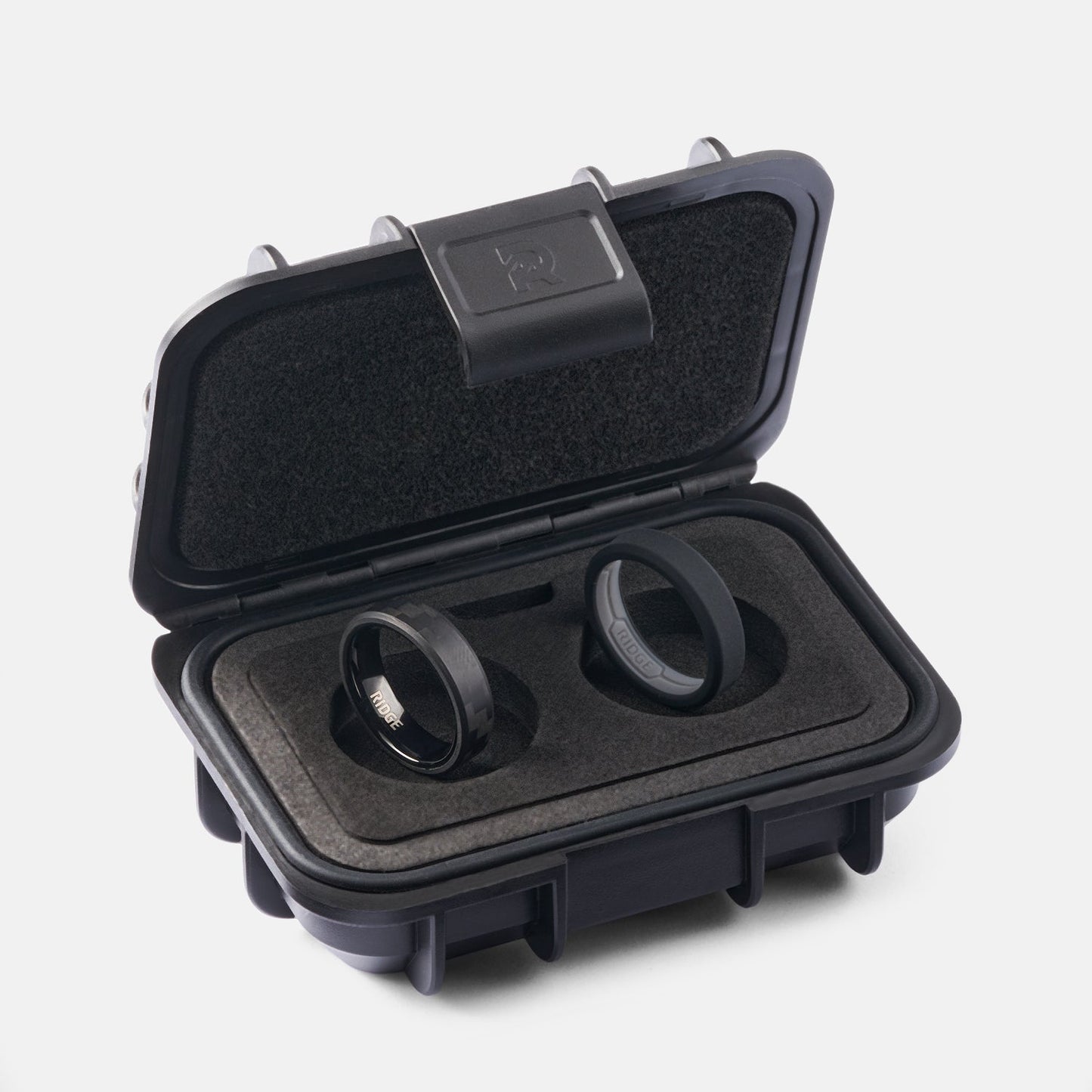 Ridge 6mm Beveled Ring Set - Carbon Fiber 3K