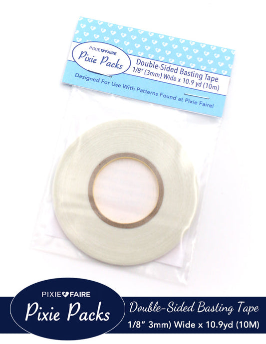 Pixie Packs 1/8" (3mm) Wide Double Sided Basting Tape 10m (10.9 yd) Roll