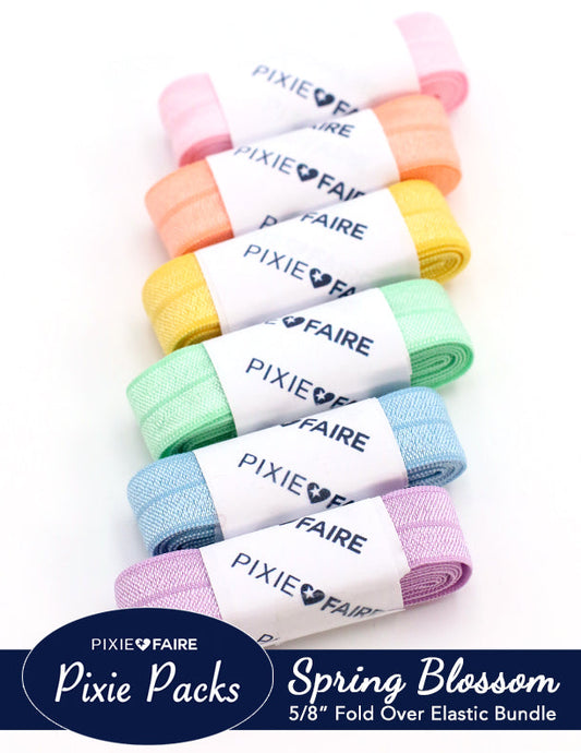 Pixie Packs 5/8" Fold Over Elastic Bundle Spring Blossom