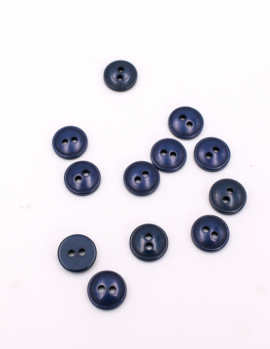 Pixie Packs Buttons - Navy Blue 2-Hole Resin 3/8"