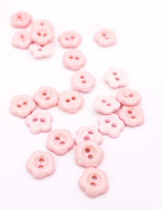 Pixie Packs Buttons - Pink Flower 1/2"