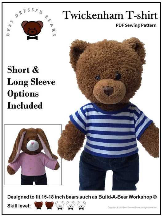 Twickenham T-Shirt Pattern for Build-A-Bear Dolls