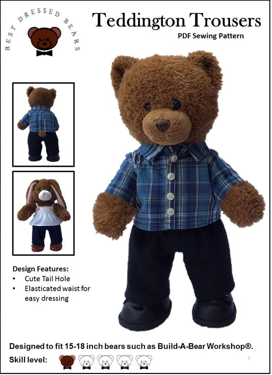Teddington Trousers Pattern for Build-A-Bear Dolls